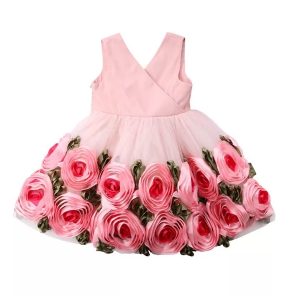 Pink Formal Flower Dress for Girls